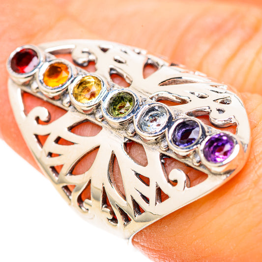 Multi-Stone Rainbow Chakra Rings handcrafted by Ana Silver Co - RING129026