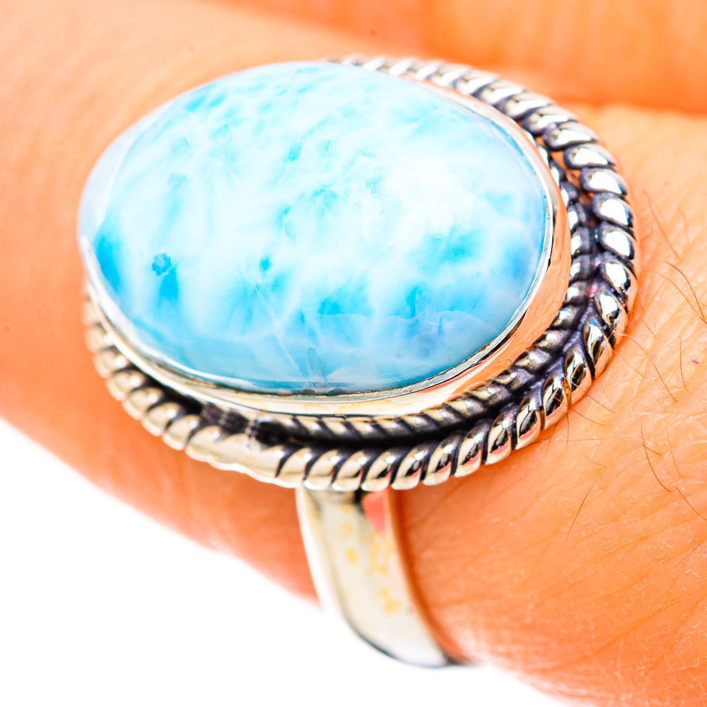 Larimar Rings handcrafted by Ana Silver Co - RING129033