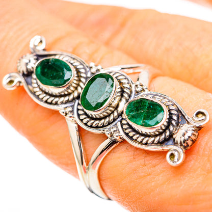 Zambian Emerald Rings handcrafted by Ana Silver Co - RING129036