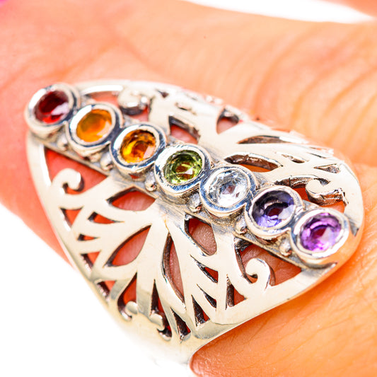 Multi-Stone Rainbow Chakra Rings handcrafted by Ana Silver Co - RING129038