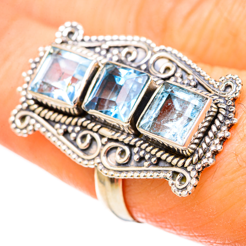 Blue Topaz Rings handcrafted by Ana Silver Co - RING129043