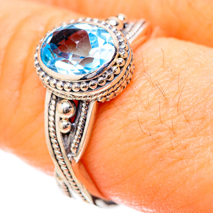 Blue Topaz Rings handcrafted by Ana Silver Co - RING129046