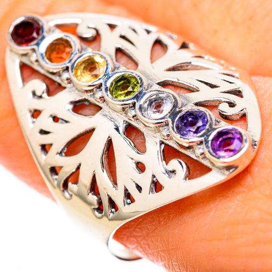 Multi-Stone Rainbow Chakra Rings handcrafted by Ana Silver Co - RING129049