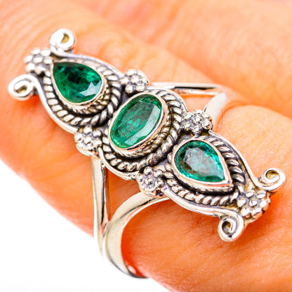 Zambian Emerald Rings handcrafted by Ana Silver Co - RING129057