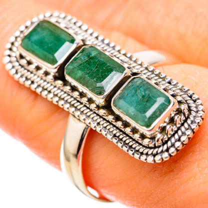 Zambian Emerald Rings handcrafted by Ana Silver Co - RING129066