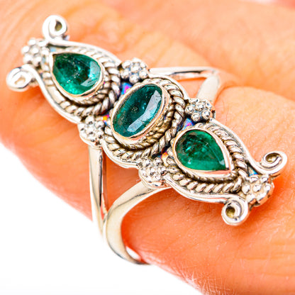 Zambian Emerald Rings handcrafted by Ana Silver Co - RING129067