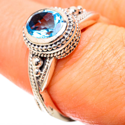 Blue Topaz Rings handcrafted by Ana Silver Co - RING129072