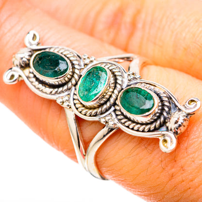 Zambian Emerald Rings handcrafted by Ana Silver Co - RING129075