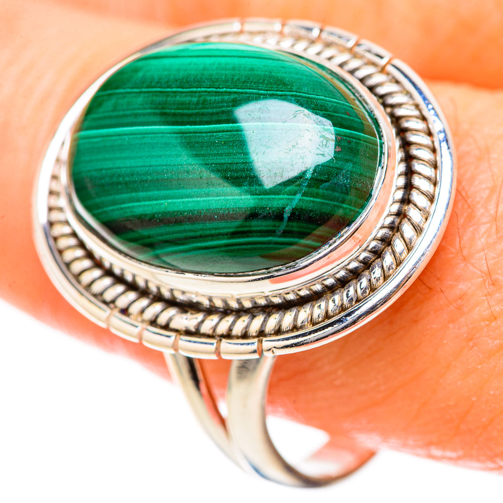 Malachite Rings handcrafted by Ana Silver Co - RING129082