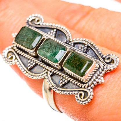 Zambian Emerald Rings handcrafted by Ana Silver Co - RING129088
