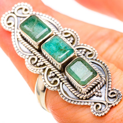 Zambian Emerald Rings handcrafted by Ana Silver Co - RING129089