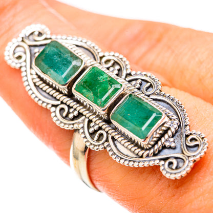 Zambian Emerald Rings handcrafted by Ana Silver Co - RING129114