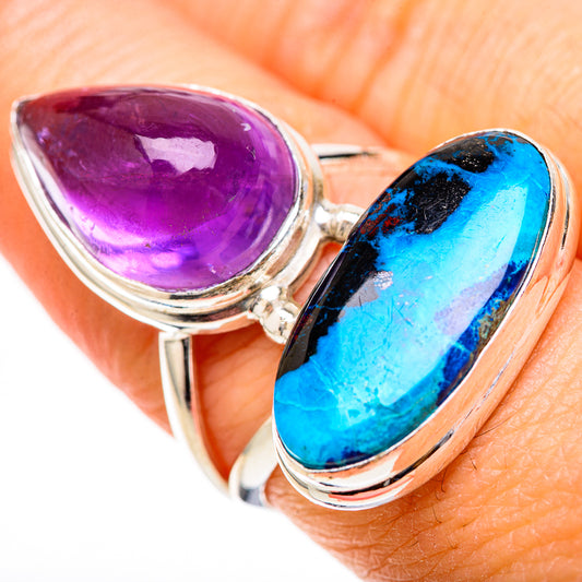 Shattuckite, Amethyst Rings handcrafted by Ana Silver Co - RING129119