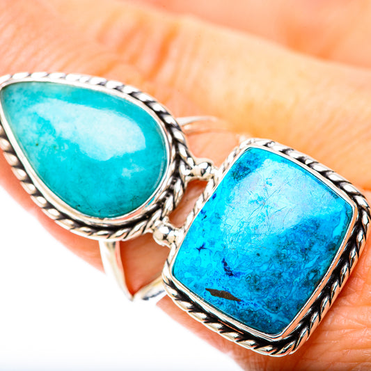 Chrysocolla, Larimar Rings handcrafted by Ana Silver Co - RING129141