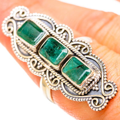 Zambian Emerald Rings handcrafted by Ana Silver Co - RING129147