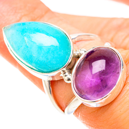 Larimar, Amethyst Rings handcrafted by Ana Silver Co - RING129158