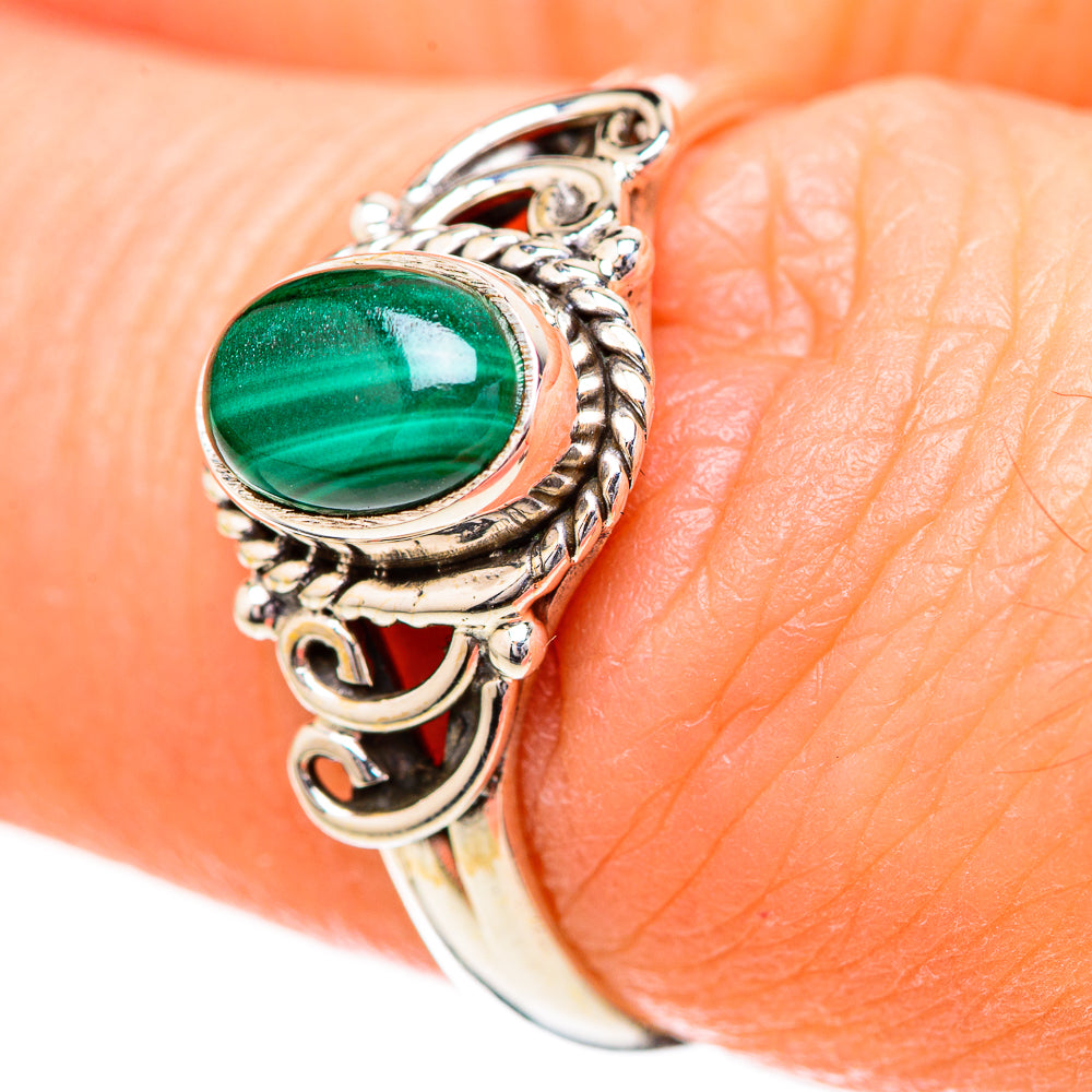 Malachite Rings handcrafted by Ana Silver Co - RING129160_SIZE-8