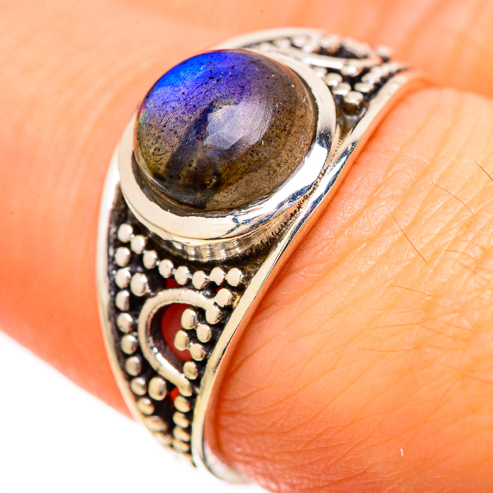 Labradorite Rings handcrafted by Ana Silver Co - RING129161_SIZE-7