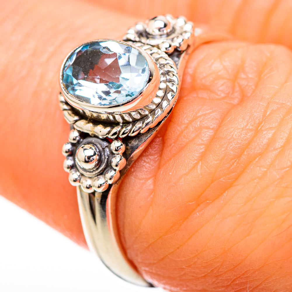 Blue Topaz Rings handcrafted by Ana Silver Co - RING129167_SIZE-6