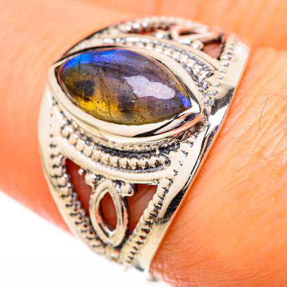 Labradorite Rings handcrafted by Ana Silver Co - RING129168_SIZE-6