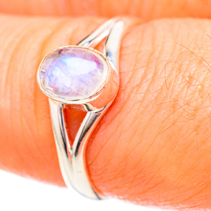 Rainbow Moonstone Rings handcrafted by Ana Silver Co - RING129172_SIZE-7