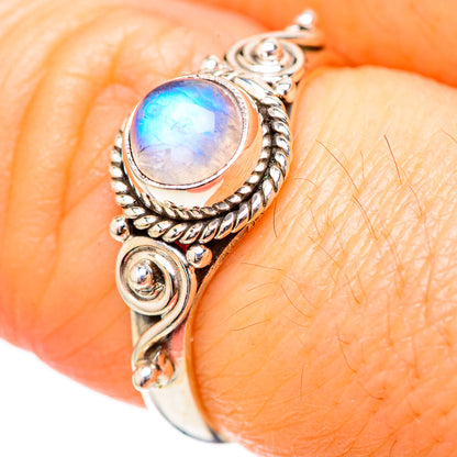 Rainbow Moonstone Rings handcrafted by Ana Silver Co - RING129174_SIZE-8