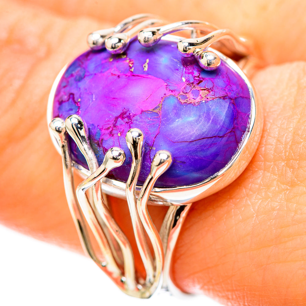Purple Copper Composite Turquoise Rings handcrafted by Ana Silver Co - RING129208