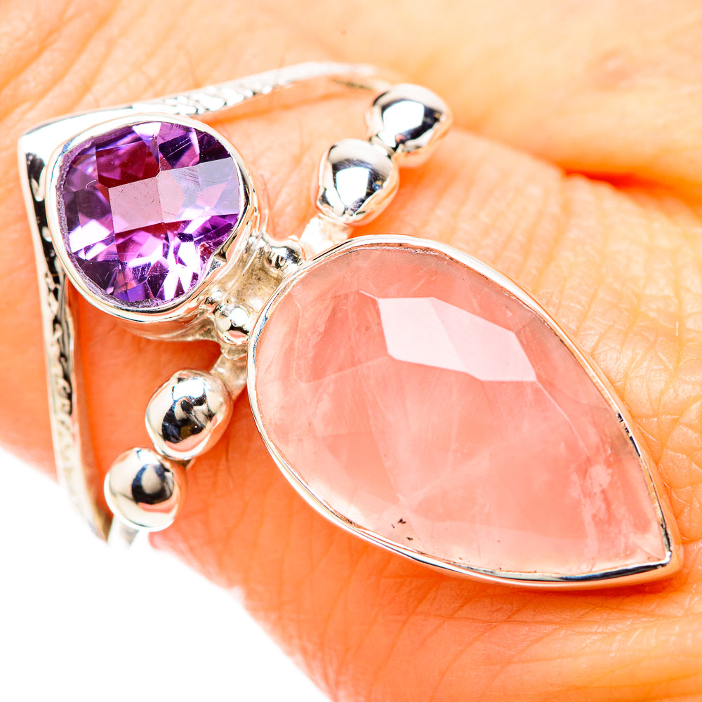 Rose Quartz Rings handcrafted by Ana Silver Co - RING129221