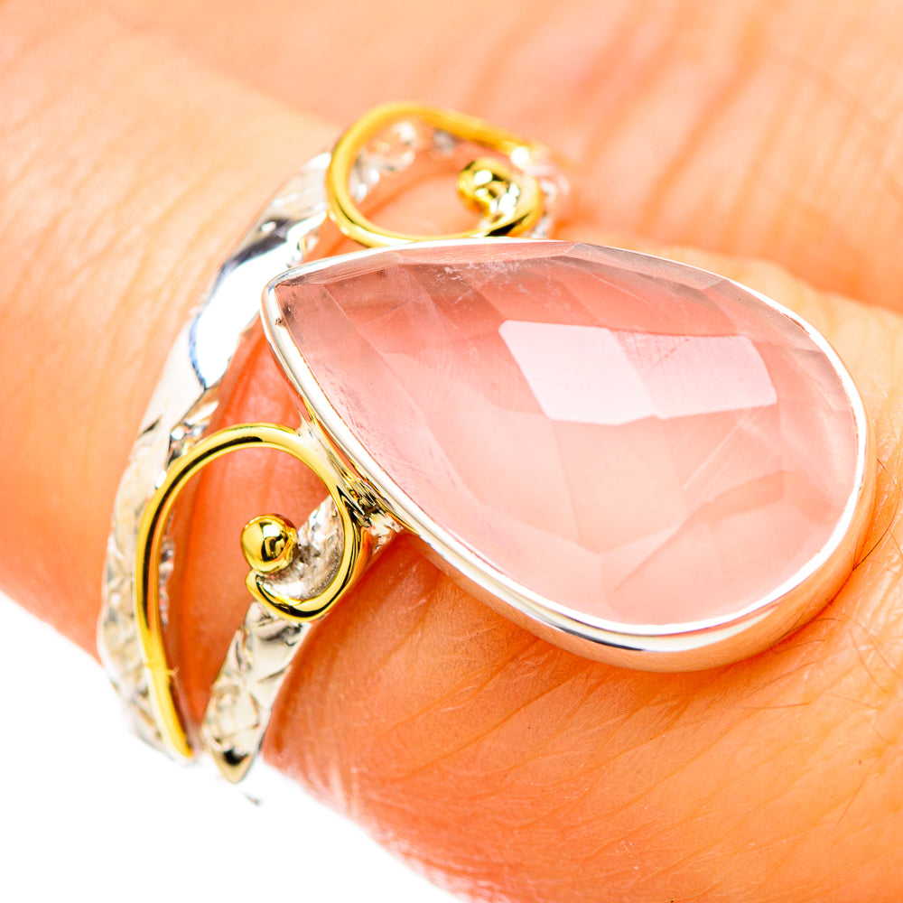 Rose Quartz Rings handcrafted by Ana Silver Co - RING129234