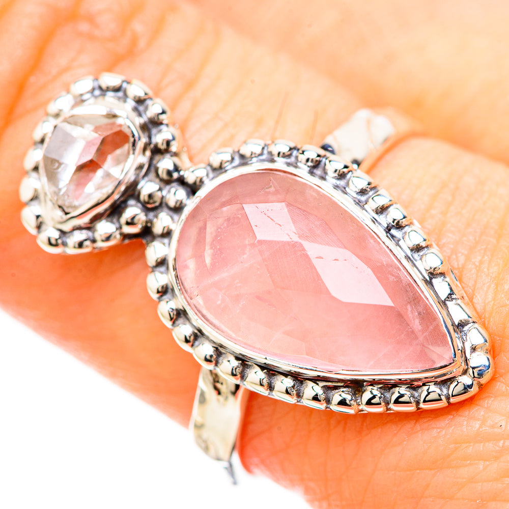 Rose Quartz Rings handcrafted by Ana Silver Co - RING129245
