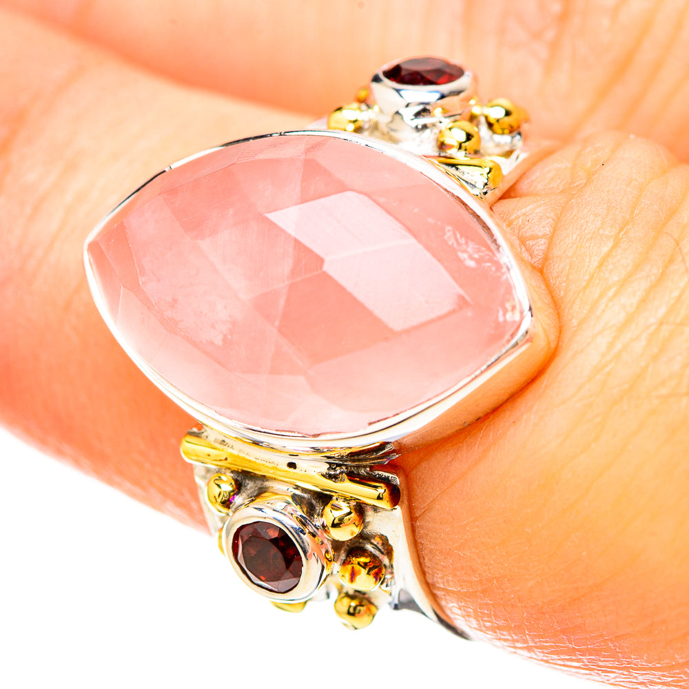 Rose Quartz Rings handcrafted by Ana Silver Co - RING129246
