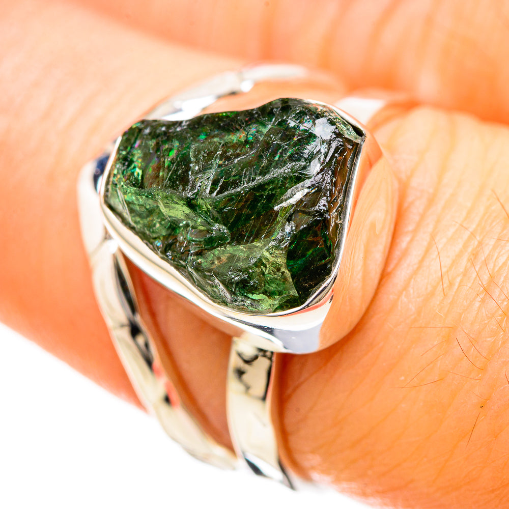 Chrome Diopside Rings handcrafted by Ana Silver Co - RING129258