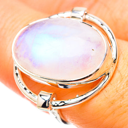 Rainbow Moonstone Rings handcrafted by Ana Silver Co - RING129266