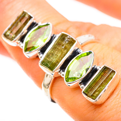 Green Tourmaline Rings handcrafted by Ana Silver Co - RING129276