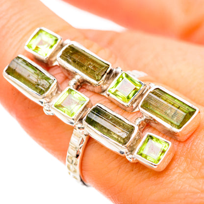 Green Tourmaline Rings handcrafted by Ana Silver Co - RING129290