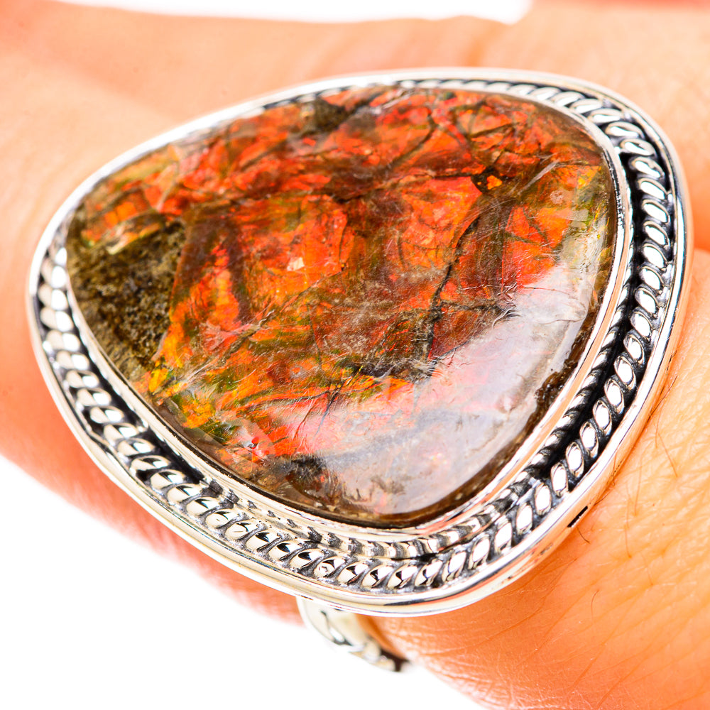 Ammolite Rings handcrafted by Ana Silver Co - RING129291