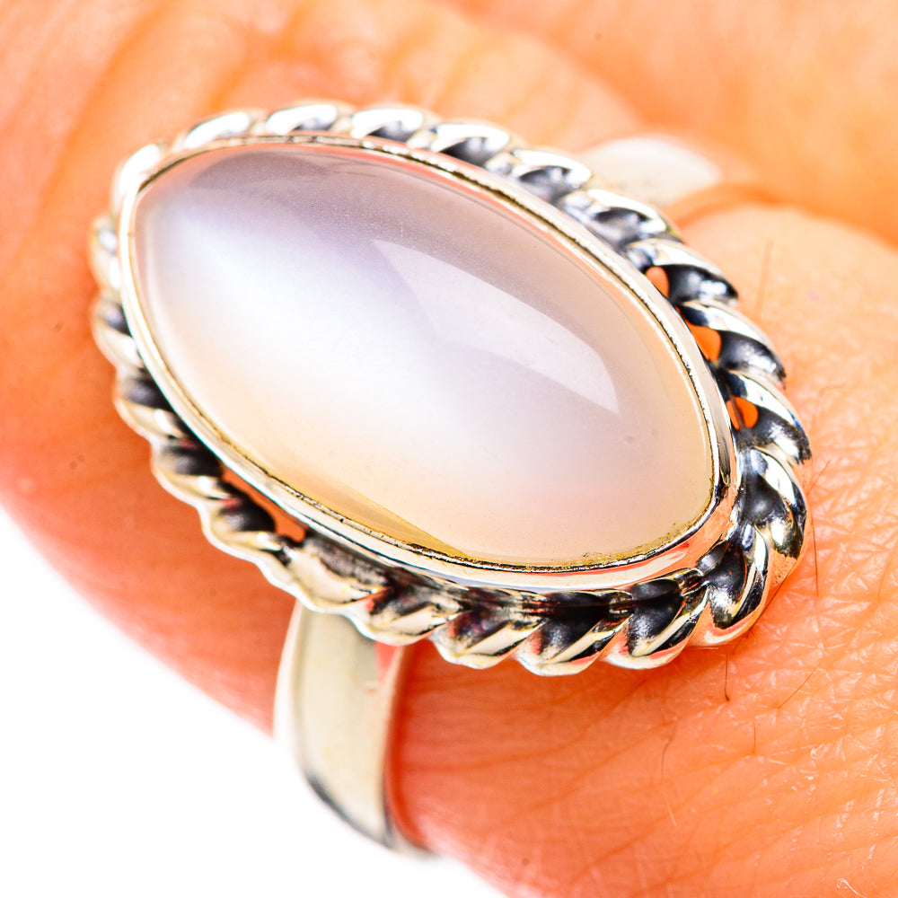 Rainbow Moonstone Rings handcrafted by Ana Silver Co - RING129330