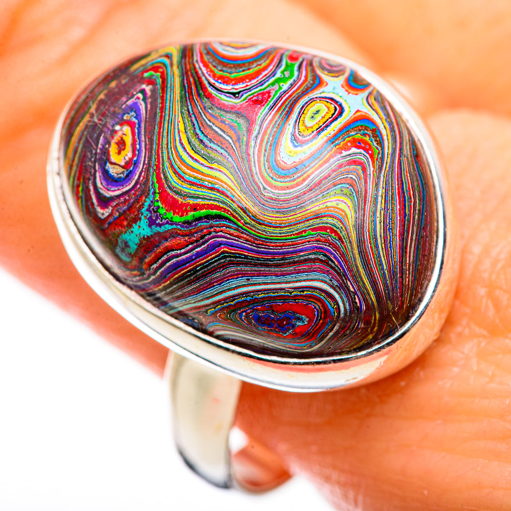 Fordite Rings handcrafted by Ana Silver Co - RING129332