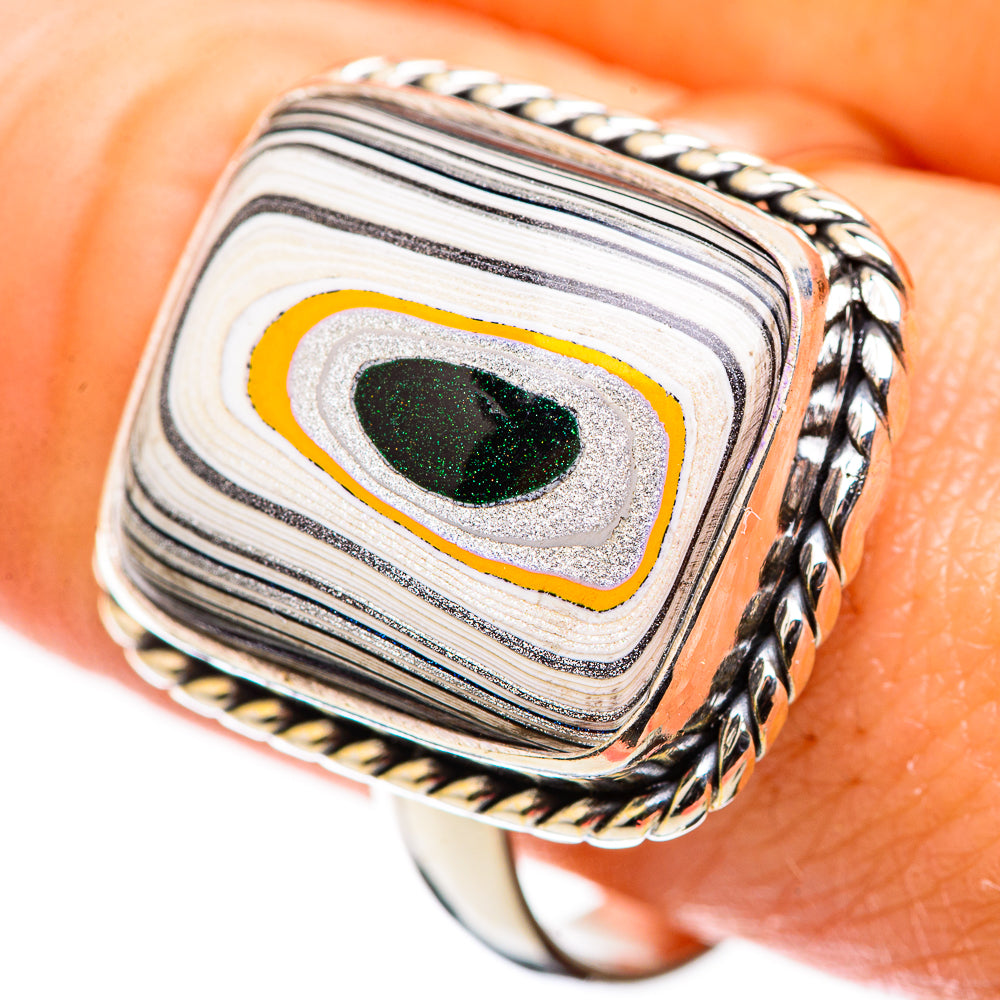Fordite Rings handcrafted by Ana Silver Co - RING129333