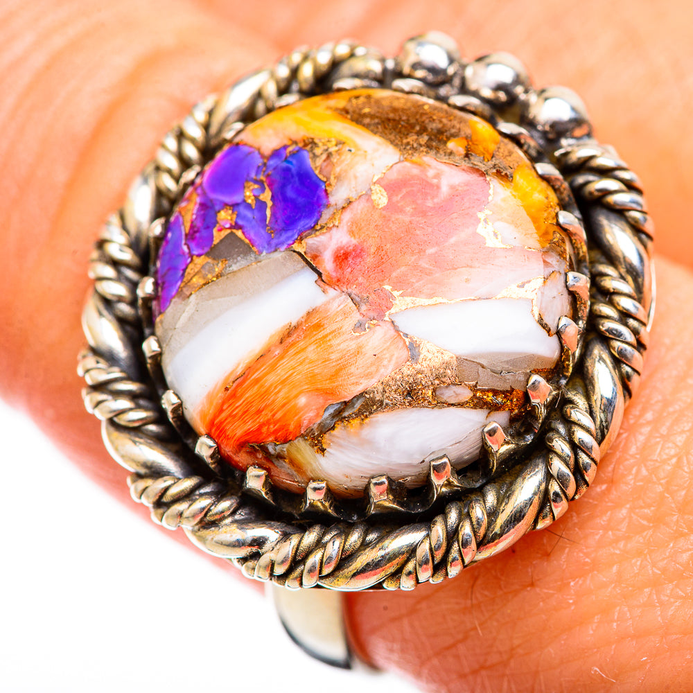Spiny Oyster Turquoise Rings handcrafted by Ana Silver Co - RING129335