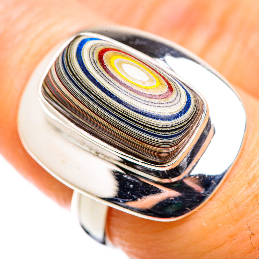 Fordite Rings handcrafted by Ana Silver Co - RING129340