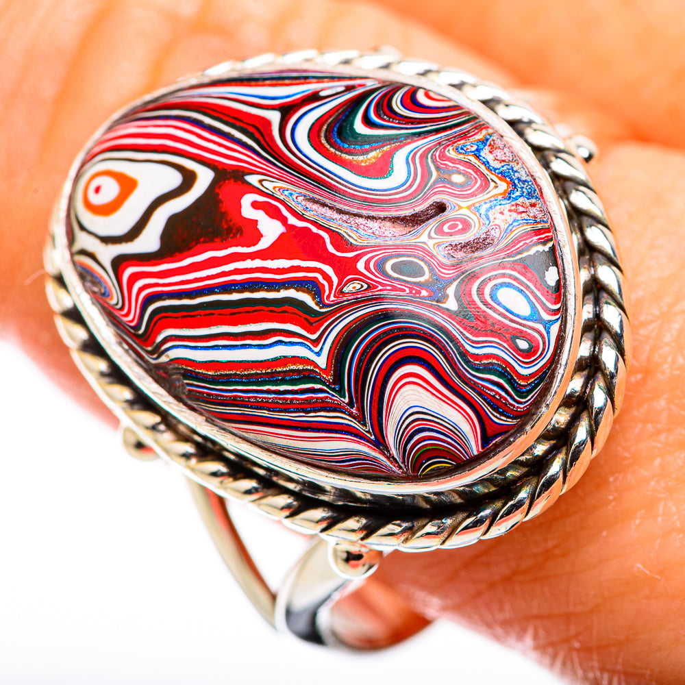 Fordite Rings handcrafted by Ana Silver Co - RING129341