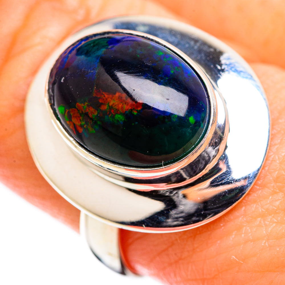 Black Opal Rings handcrafted by Ana Silver Co - RING129344