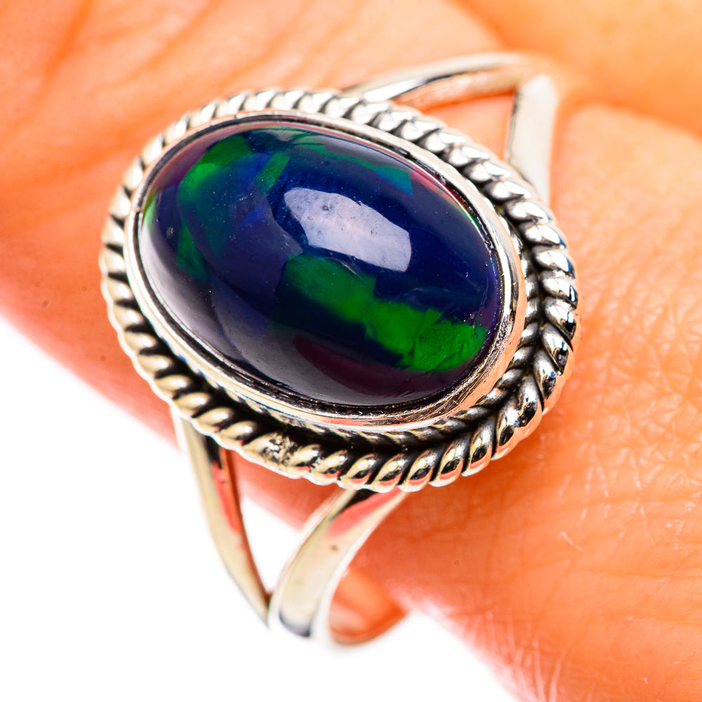 Black Opal Rings handcrafted by Ana Silver Co - RING129345