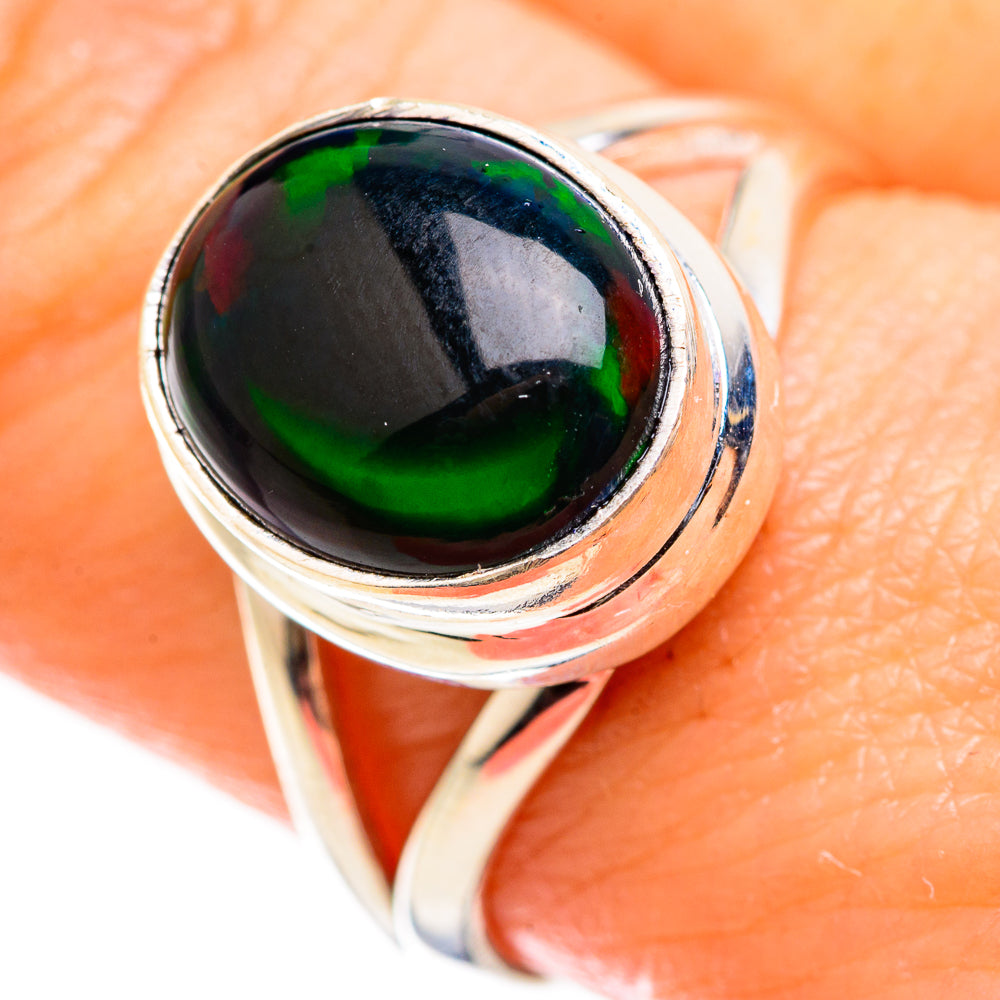 Black Opal Rings handcrafted by Ana Silver Co - RING129369