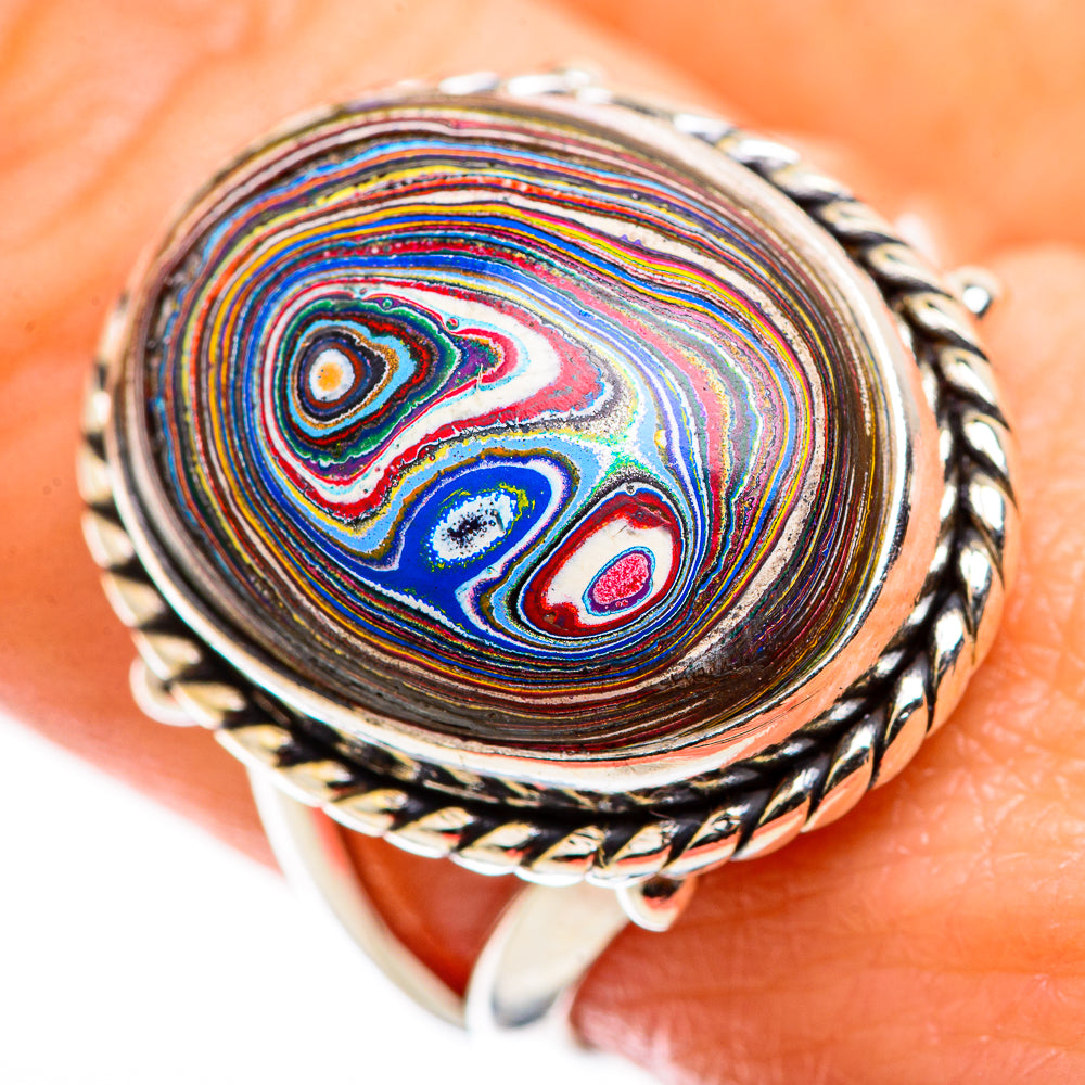 Fordite Rings handcrafted by Ana Silver Co - RING129380