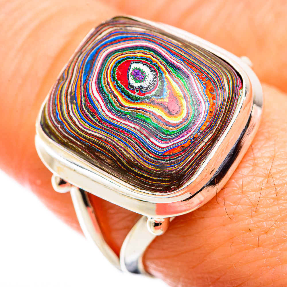 Fordite Rings handcrafted by Ana Silver Co - RING129381