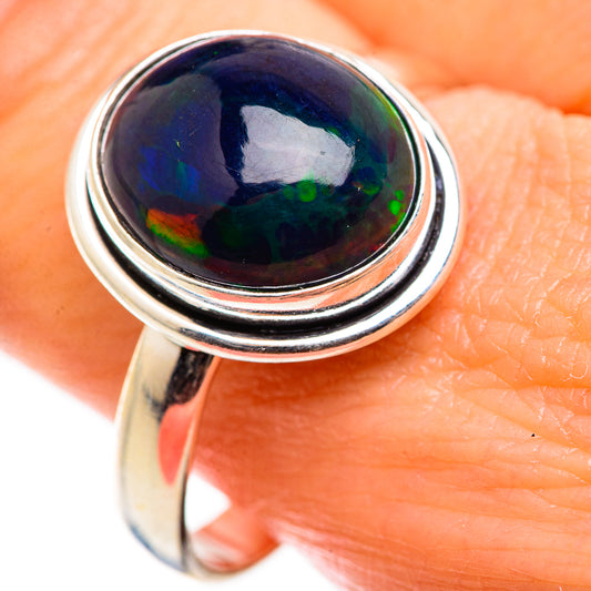 Black Opal Rings handcrafted by Ana Silver Co - RING129389