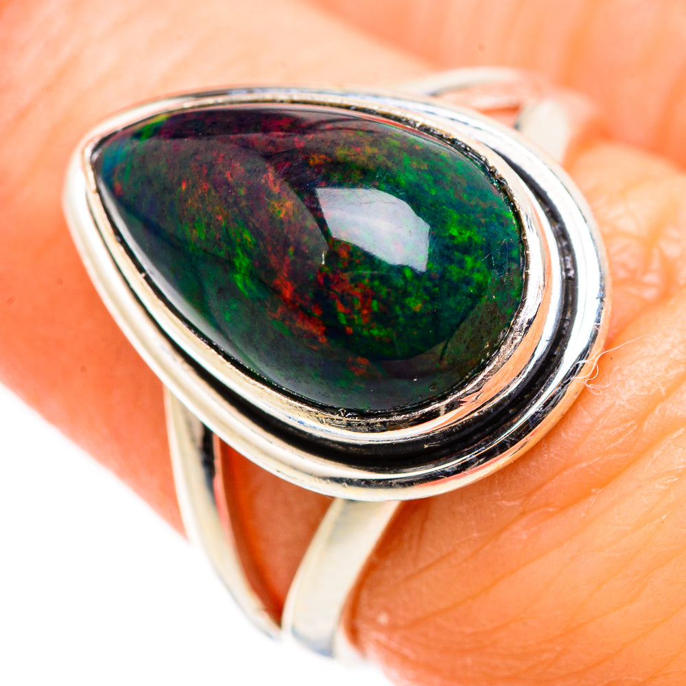 Black Opal Rings handcrafted by Ana Silver Co - RING129390