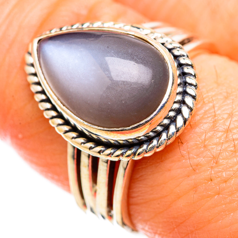 Chocolate Moonstone Rings handcrafted by Ana Silver Co - RING129396